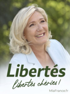 Afiche de campaña de Le Pen para las elecciones de 2022. Fuente: Cuenta de Twitter de Le Pen.